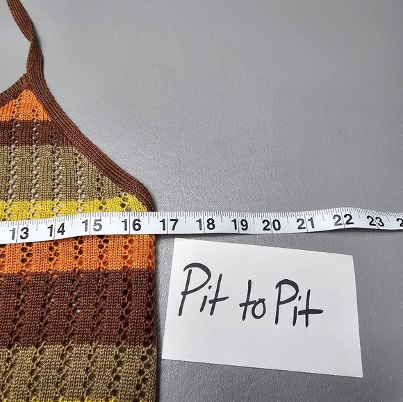 almost famous fall colors knit spaghetti strap crop top women's size 1X - Picture 7 of 9